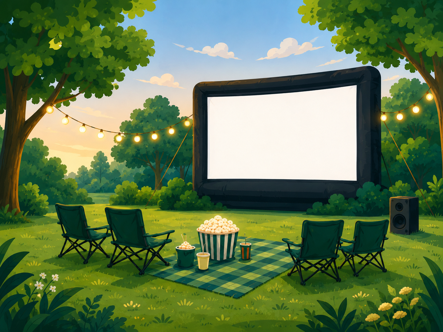 Outdoor movie night in the park